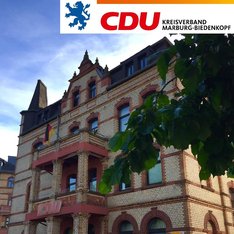Blick auf die CDU-Zentrale in Marburg, Gisselberger Straße
